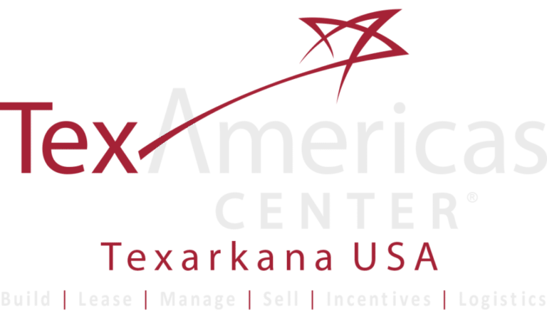 TexAmericas Center logo with slogan (inverted)